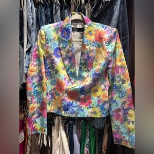 Zara Women's Colorful Floral Blazer